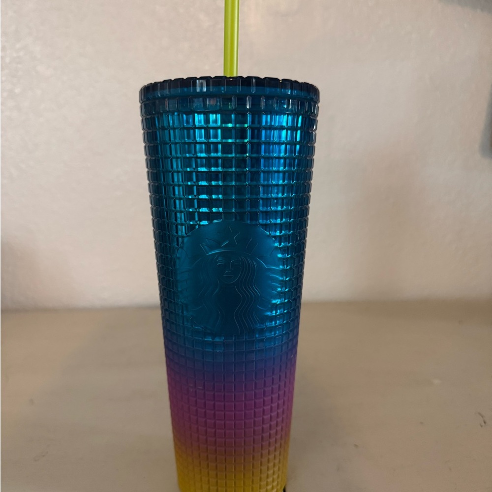 LIMITED EDITION Starbucks Tim Singleton Rainbow Ombré Textured Tumbler Cup